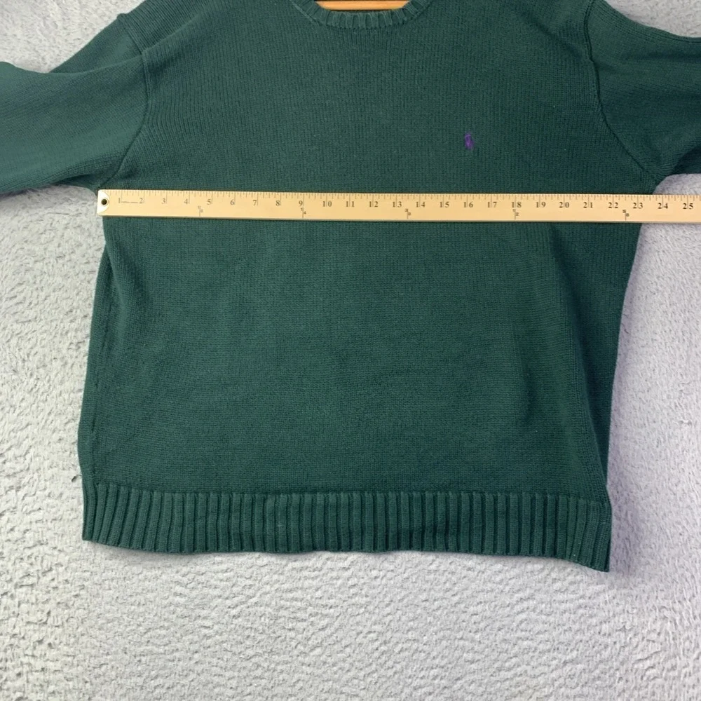 Polo Ralph Lauren Knit Sweater Green Pony Embroidery 90s Large